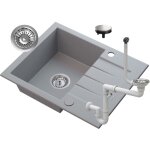 Granitan - evier en granit avec egouttoir siphon tinos gris 85111899 Granitan - evier en granit avec egouttoir siphon tinos gris 85111899