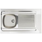 Evier inox à poser 100x60cm 1 cuve 1 égouttoir réversible sans vidage Evier inox à poser 100x60cm 1 cuve 1 égouttoir réversible sans vidage