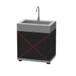 [jamais utilise] �vier inox int�gr� le marquier avec robinet mitigeur col de cygne 70x40x20cm - evlm70x40 ...