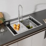 �vier multifonction 70x45x22cm stanew, �vier cuisine avec lave verre, distributeur de savon, panier de ...