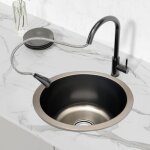 �vier rond, en acier inoxydable, diam�tre : 36 cm, montage en saillie, rond, avec trop - plein, kit de ...