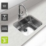 �vier sous - plan 1 cuve 50x40x18cm r65mm - acier inox 18 / 10 - onix fr�can