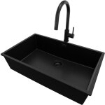 Primagran - evier sous plan 76x47cm, evier en granit 1 bac + robinet 40x20cm + kit de vidage, vier au ...