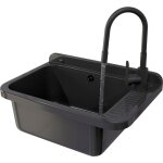 Granitan - evier utilitaire technique cuve de travail noire ensemble de robinetterie grand modele negra ...