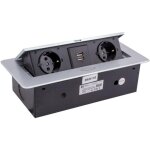 Multiprise escamotable à encastrer 2 prises schuko, 2 ports usb(a + c) et câble de 3 mètres pour bureau, ... Multiprise escamotable à encastrer 2 prises schuko, 2 ports usb(a + c) et câble de 3 mètres pour bureau, ...