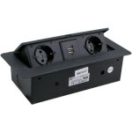 Multiprise escamotable à encastrer 2 prises schuko, 2 ports usb(a + c) et câble de 3 mètres pour bureau, ... Multiprise escamotable à encastrer 2 prises schuko, 2 ports usb(a + c) et câble de 3 mètres pour bureau, ...