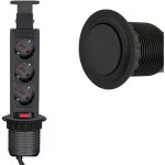 Multiprise escamotable vertical à encastrer avec 3 prises schuko et ouverture push pour bureau, salle ... Multiprise escamotable vertical à encastrer avec 3 prises schuko et ouverture push pour bureau, salle ...
