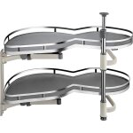 Panier d'angle pour meuble bas de cuisine ? 2 plateaux avec fermeture amortie ? compatible avec portes ...