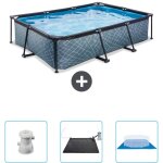 Exit toys - piscine rectangulaire structure en pierre exit - 300 x 200 x 65 cm - comprend des accessoires ... Exit toys - piscine rectangulaire structure en pierre exit - 300 x 200 x 65 cm - comprend des accessoires ...