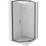 Mexen - exo cabine de douche pentagonale pivotante 100 x 100 cm, transparent, noir - 812 - 100 - 100 ...