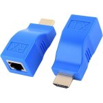Extendeur hdmi rj45 - adaptateur et transmetteur sur c�ble ethernet cat6 / cat5e - r�p�teur jusqu'� 30m ...
