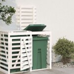 Vidaxl - extension d'abri de poubelle sur roulettes blanc pin massif