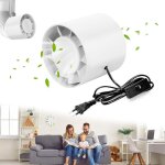Extracteur d'air 100mm, ventilateur tubulaire 130m� / h, ventilateur d'extraction en ligne, prise europ�enne ...
