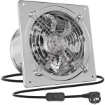 Extracteur d'air 250 mm, ventilateur de salle de bain silencieux 1 680 m� / h avec pale de retour, puissant ...