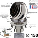 Poujoulat - extracteur fum�es aspirotor + adaptateur tubage 150 diam�tre 150