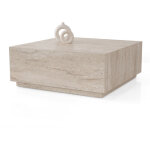 Eyra - table basse carr�e beige 90 cm
