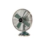 Fabrilamp - capitolio ventilateur de table olive / cuir 37w 3 vitesses 4asp fixe et rotatif 42x35x27cm ...
