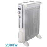 Fabrilamp - radiateur mica caicos 2000w 4 elem blanc / gris 3powers anti - tilt, overheating prot. 63, ...