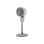 Fabrilamp - ventilateur de pie talamo gris / chrome 50w 3vel regx33x33cm oscillant fixe et rotatif