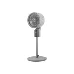 Fabrilamp - ventilateur sur pied gris persan / chrome de 50w 3vel regx33x33cm oscillant, cran, tlcommande ...