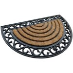 Paillasson demi - lune en coco antidrapant 75x45 cm pour porte d'entre