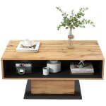 Fairwhale - table basse bois veiné avec tiroir sans poignée - double rangement (face / arrière) - design ... Fairwhale - table basse bois veiné avec tiroir sans poignée - double rangement (face / arrière) - design ...