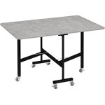 Fairwhale - table extensible pliante � roulettes 52, 5 - 120x80x73cm - pour 4 - 6 pers. - pieds acier ...