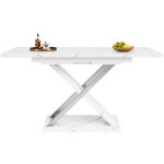 Fairwhale - table � manger extensible 118 - 157cm, design moderne, plateau reversible avec insert, pieds ...