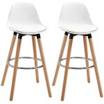 Fairwhale - tabouret de bar blanc avec repose - pieds - ensemble de 2 en similicuir - 38. 5x42. 5x91cm ... Fairwhale - tabouret de bar blanc avec repose - pieds - ensemble de 2 en similicuir - 38. 5x42. 5x91cm ...