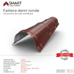 Bravo the smart solution - fatire demi ronde - bac acier - tle de couverture - toiture - coloris rouge ...