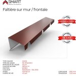 Faitire sur mur crante tr45 - bac acier - tle de couverture - toiture - coloris brun rouge terracotta ...