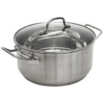 Faitout en inox avec couvercle en verre 28cm inox, tous feux, lave - vaisselle, cuisson homog�ne