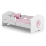 Fala - lit simple wave 160x80 avec barri�re de s�curit� - princesse en couronne