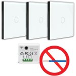 Kit interrupteur sans fil tactile et sans neutre requis - boutons va et vient prêt à poser ? 3 télécommande ... Kit interrupteur sans fil tactile et sans neutre requis - boutons va et vient prêt à poser ? 3 télécommande ...