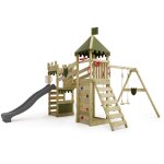 Fatmoose tour de jeux château des chevaliers riverrun avec balançoire et toboggan, cabane de jeu avec ... Fatmoose tour de jeux château des chevaliers riverrun avec balançoire et toboggan, cabane de jeu avec ...