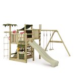 Fatmoose tour de jeux crazycoconut club xxl avec balanoire, bac  sable et toboggan ? vert sauge