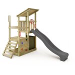 Fatmoose - tour de jeux portique d'escalade fruityforest avec toboggan, tour d'escalade avec bac  sable, ...