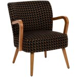 Fauteuil chiara noir tissu chenille - atmosphera cr�ateur d'int�rieur