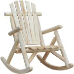 Fauteuil adirondack - 96x66x98 cm, chaise � bascule de jardin, bois de sapin naturel, dossier ergonomique, ...