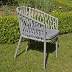 Gecko outdoor - fauteuil en aluminium et corde gris clair, lula Gecko outdoor - fauteuil en aluminium et corde gris clair, lula