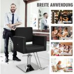 Fauteuil de barbier reglable avec pompe hydraulique pivotant a 360 noir