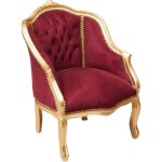 Biscottini - fauteuil baroque 63x80x57 cm fauteuil de salon rembourr chaises louis xvi fauteuil de chambre ...