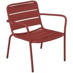Fauteuil bas de jardin empilable en m�tal - rouge - mirmande de mylia
