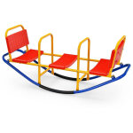Fauteuil a bascule 3 places pour enfant avec poignees en metal robuste 136 x 39 x 60 cm colore 884488 ...
