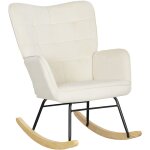 Fauteuil à bascule 71x98x101 , style scandinave, pour salon, balcon, chambre , beige Fauteuil à bascule 71x98x101 , style scandinave, pour salon, balcon, chambre , beige
