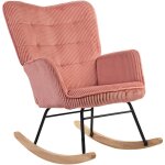 Fauteuil à bascule 71x98x101 , style scandinave, pour salon, balcon, chambre , rose Fauteuil à bascule 71x98x101 , style scandinave, pour salon, balcon, chambre , rose