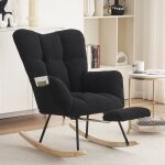 Hauss spole - fauteuil  bascule capitonn, rocking chair avec dossier, repose - pieds extractible, poches ...