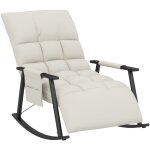 Fauteuil  bascule chesterfield inclinable repose - pied ajustable acier noir microfibre grge