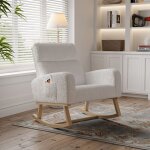 Fauteuil  bascule, rocking chair, deux poches latrales, style scandinave, base silencieuse antidrapante, ...