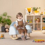 Fauteuil  bascule enfants en peluche charge 50kg jolis cadeaux pour garon fille de 3 - 5 ans bleu design ...